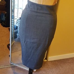 H&M high-waisted grey pencil skirt